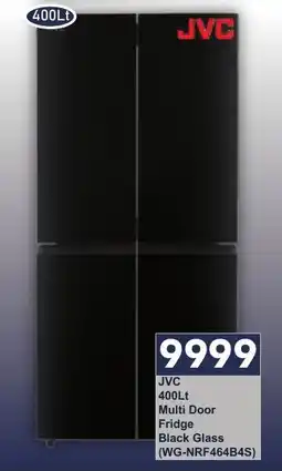 President Hyper JVC 400Lt Multi Door Fridge Black Glass offer