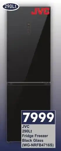 President Hyper JVC Fridge Freezer Black Glass offer