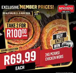 Bluff Meat Supply Mzansi Chicken Wors offer