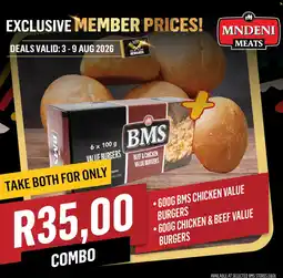 Bluff Meat Supply BMS Beef & Chicken Value Burgers offer