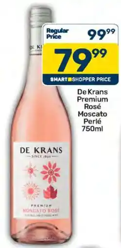 Pick n Pay De Krans Premium Rosé Moscato Perlé 750ml offer
