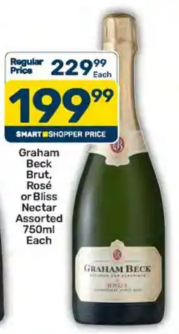 Pick n Pay Graham Beck Brut, Rosé or Bliss Nectar Assorted 750ml Each offer