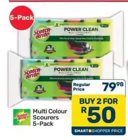 Pick n Pay Hypermarket Scotch-Brite Multi Colour Scourers 5-Pack offer