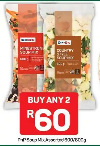 Pick n Pay PnP Soup Mix Assorted 600 800g offer