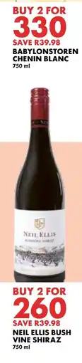 Woolworths Neil Ellis Bush Vine Shiraz offer