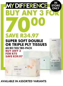 Woolworths Super Soft Double or Triple Ply Tissues offer
