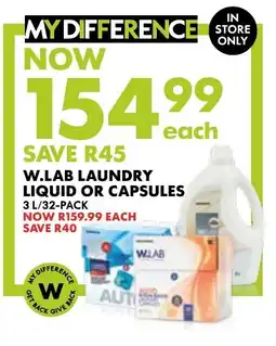 Woolworths W.LAB LAUNDRY LIQUID OR CAPSULES offer