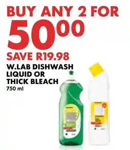Woolworths W.LAB DISHWASH LIQUID OR THICK BLEACH offer