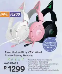 Computer Mania Razer Kraken Kitty V3 X Wired Stereo Gaming Headset offer