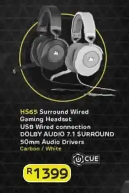 Computer Mania HS65 Surround Wired Gaming Headset CUE offer