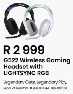 Computer Mania G522 Wireless Gaming Headset with LIGHTSYNC RGB offer