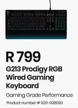 Computer Mania Logitech G213 Prodigy RGB Wired Gaming Keyboard offer