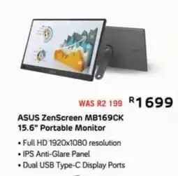 Computer Mania ASUS ZenScreen MB169CK 15.6" Portable Monitor offer