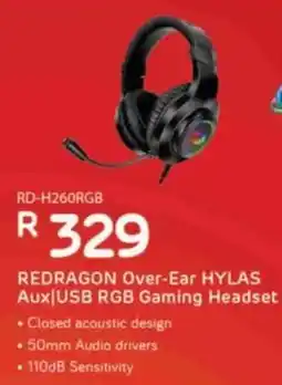 Computer Mania REDRAGON Over-Ear HYLAS Aux|USB RGB Gaming Headset offer