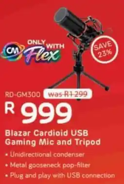 Computer Mania Blazar Cardioid USB Gaming Mic and Tripod offer