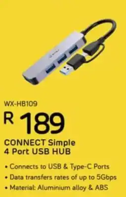 Computer Mania CONNECT Simple 4 Port USB HUB offer