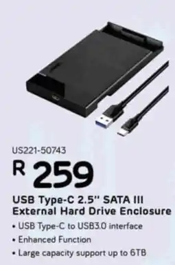 Computer Mania USB Type-C 2.5" SATA III External Hard Drive Enclosure offer