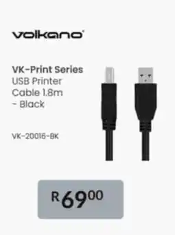 Computer Mania volkano VK-Print Series USB Printer Cable 1.8m - Black offer