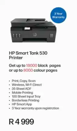 Computer Mania HP Smart Tank 530 Printer offer