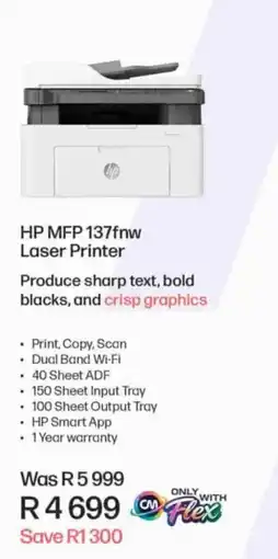Computer Mania HP MFP 137fnw Laser Printer offer