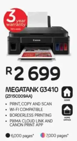 Computer Mania Canon MEGATANK G3410 offer