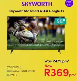 Teljoy Skyworth 55" Smart QLED Google TV offer