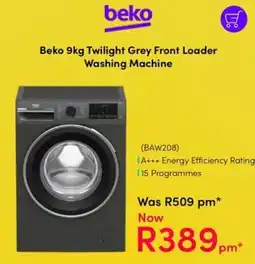 Teljoy Beko 9kg Twilight Grey Front Loader Washing Machine offer
