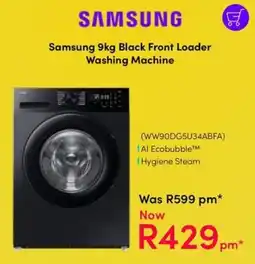Teljoy Samsung 9kg Black Front Loader Washing Machine offer