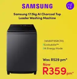 Teljoy Samsung 17.5kg AI Charcoal Top Loader Washing Machine offer