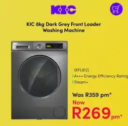 Teljoy KIC 8kg Dark Grey Front Loader Washing Machine offer