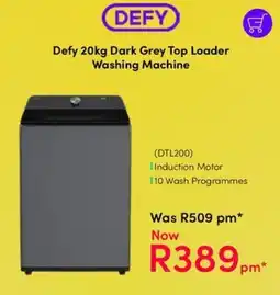 Teljoy Defy 20kg Dark Grey Top Loader Washing Machine offer