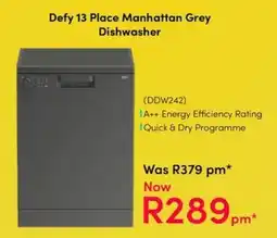 Teljoy Defy 13 Place Manhattan Grey Dishwasher offer