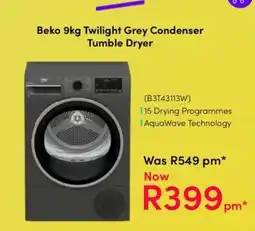 Teljoy Beko 9kg Twilight Grey Condenser Tumble Dryer offer