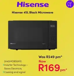 Teljoy Hisense 45L Black Microwave offer