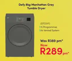 Teljoy Defy 8kg Manhattan Grey Tumble Dryer offer