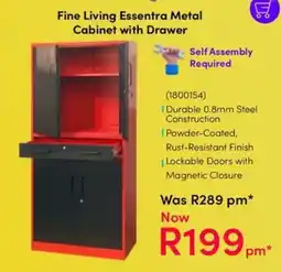 Teljoy Fine Living Essentra Metal Cabinet with Drawer offer