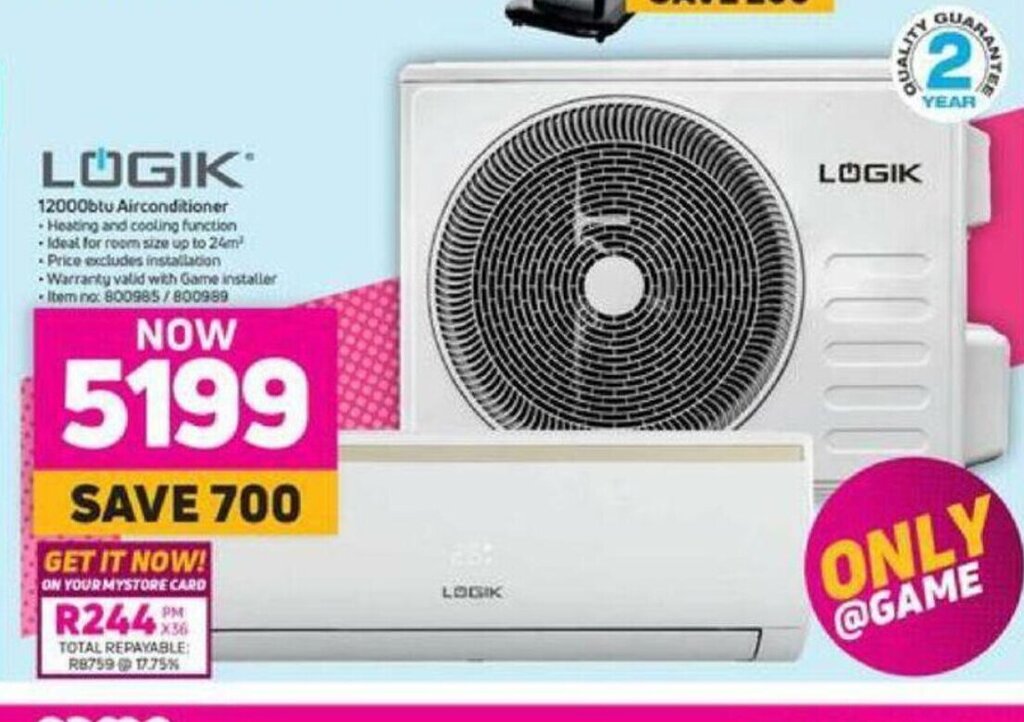 Logik 12000btu Airconditioner offer at MTN