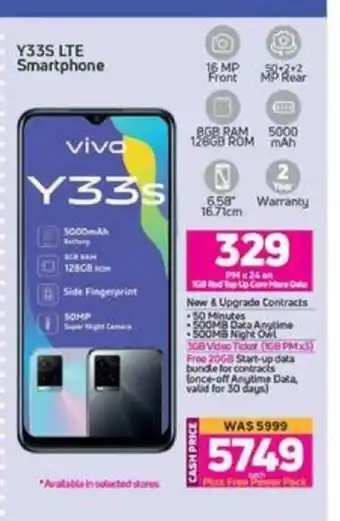 MTN Vivo - Y33s LTE Smartphone offer