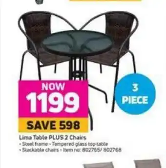 Lima Table Plus 2 Chairs