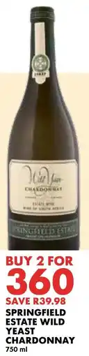 Woolworths Springfield Estate Wild Yeast Chardonnay offer