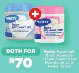OK Foods Purity Essentials Baby Aqueous Cream AND Petroleum Jelly offer