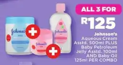 OK Foods Johnson's Aqueous Cream PLUS Baby Petroleum Jelly AND Baby Oil offer