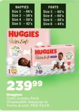 OK Foods Huggies Gold Jumbo Pack Disposable Nappies or Pants Assstd. offer