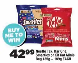 OK Foods Nestlé Tex, Bar One, Smarties or Kit Kat Minis offer