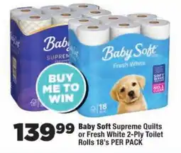 OK Foods Baby Soft Supreme Quilts or Fresh White 2-Ply Toilet Rolls offer