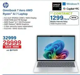 Incredible Connection Hp Omnibook 7 Aero AMD Ryzen Al 7 Laptop offer