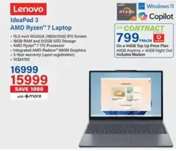 Incredible Connection Lenovo IdeaPad 3 AMD Ryzen 7 Laptop offer