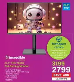 Incredible Connection incredible gaming 24.5" FHD 180Hz Flat Gaming Monitor offer