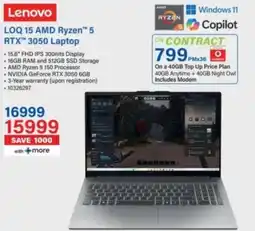 Incredible Connection Lenovo LOQ 15 AMD Ryzen 5 RTX 3050 Laptop offer