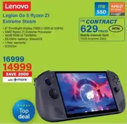 Incredible Connection Lenovo Legion Go S Ryzen Z1 Extreme Steam offer